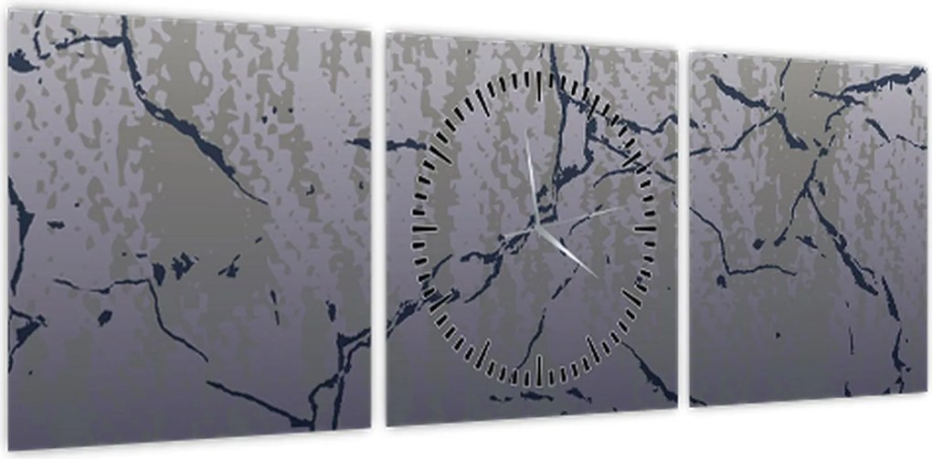 Obraz - Niebiesko-złota abstrakcja N⁰1 (z zegarem) (90x30 cm)