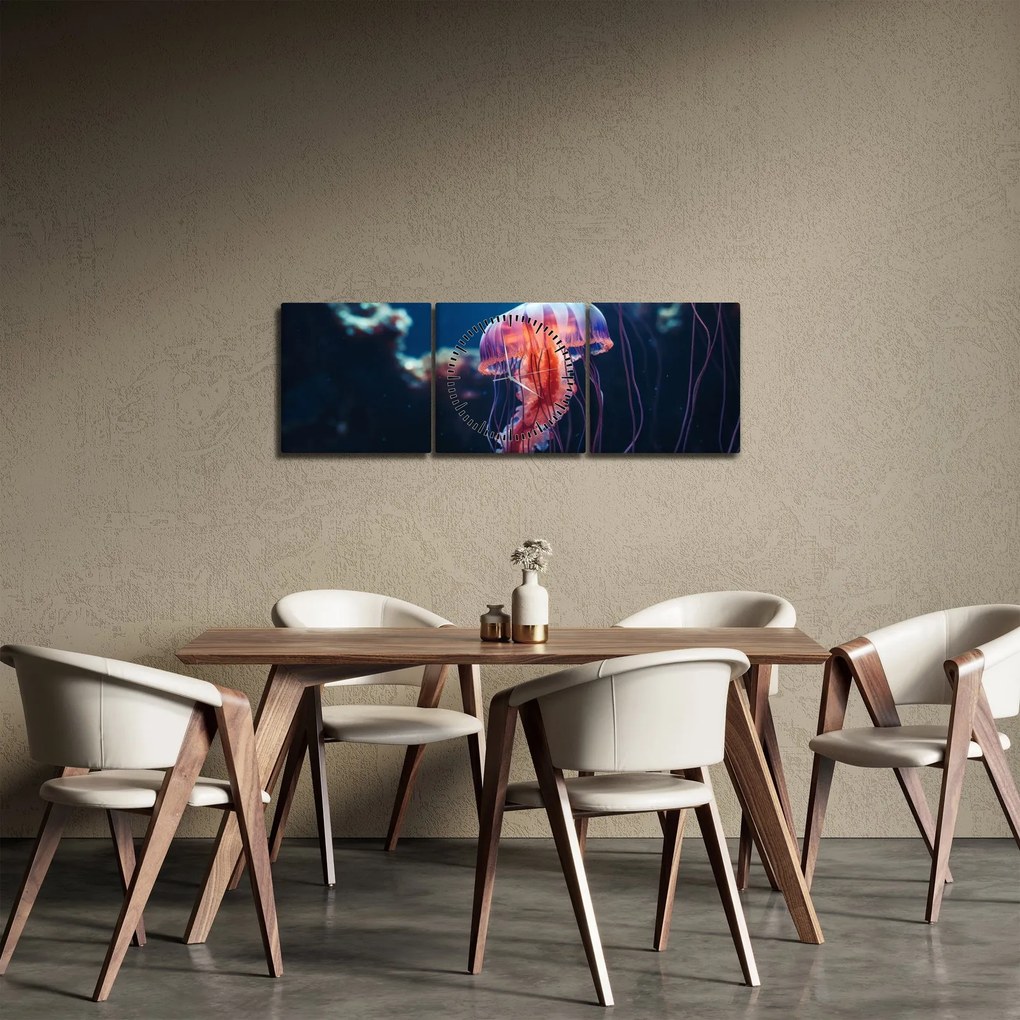 Obraz - Meduza (z zegarem) (90x30 cm)