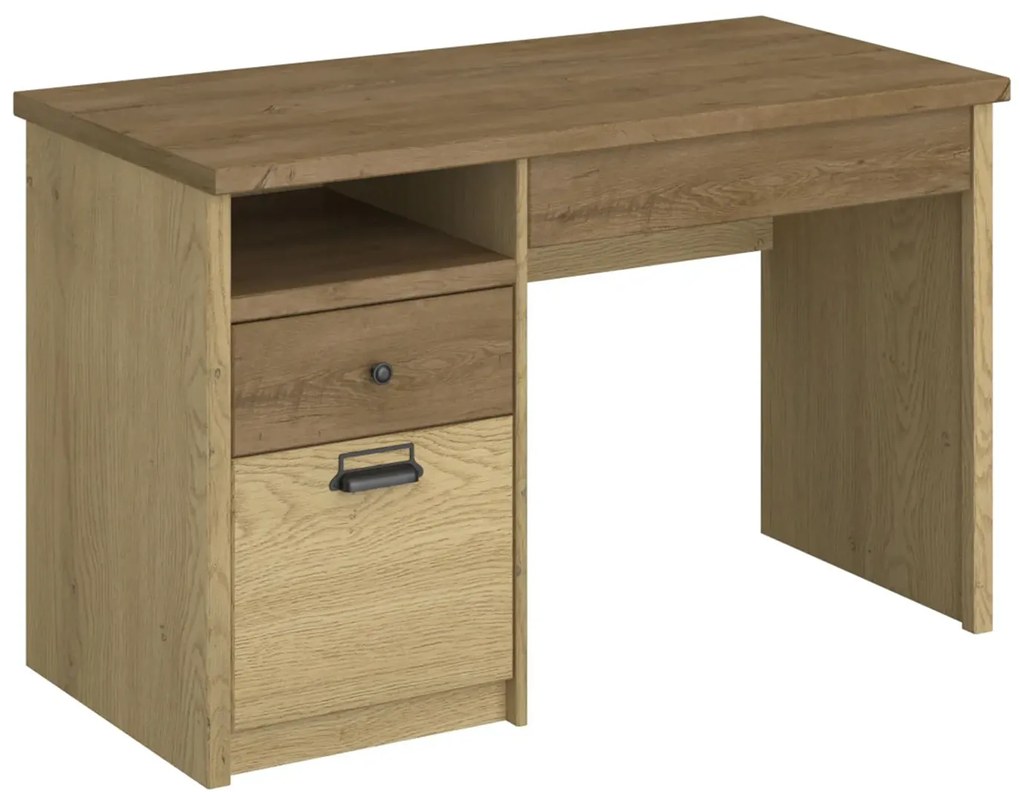 Industrialne biurko z szafką dąb cremona + dąb lefkas R8-D71