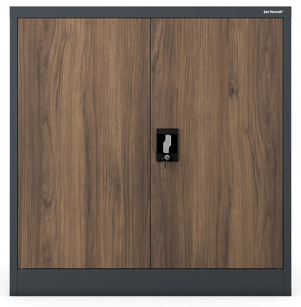 Szafka na akta osobowe, niska, antracytowa/orzech, 900x930x400 mm: BEATA Eco Design