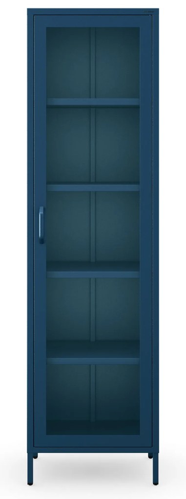 Witryna szklana do salonu wąska granatowa Modern LUIGI 500 x 1800 x 350 mm