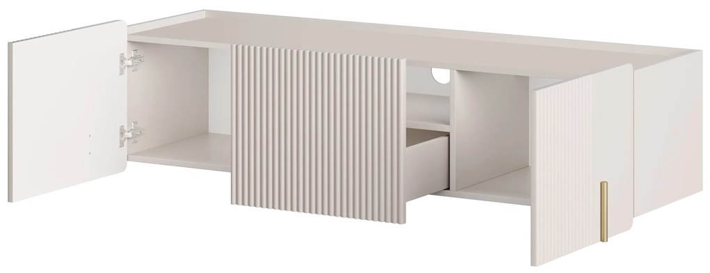 Szafka RTV Malmi 150 cm wisząca - kaszmir / złoty