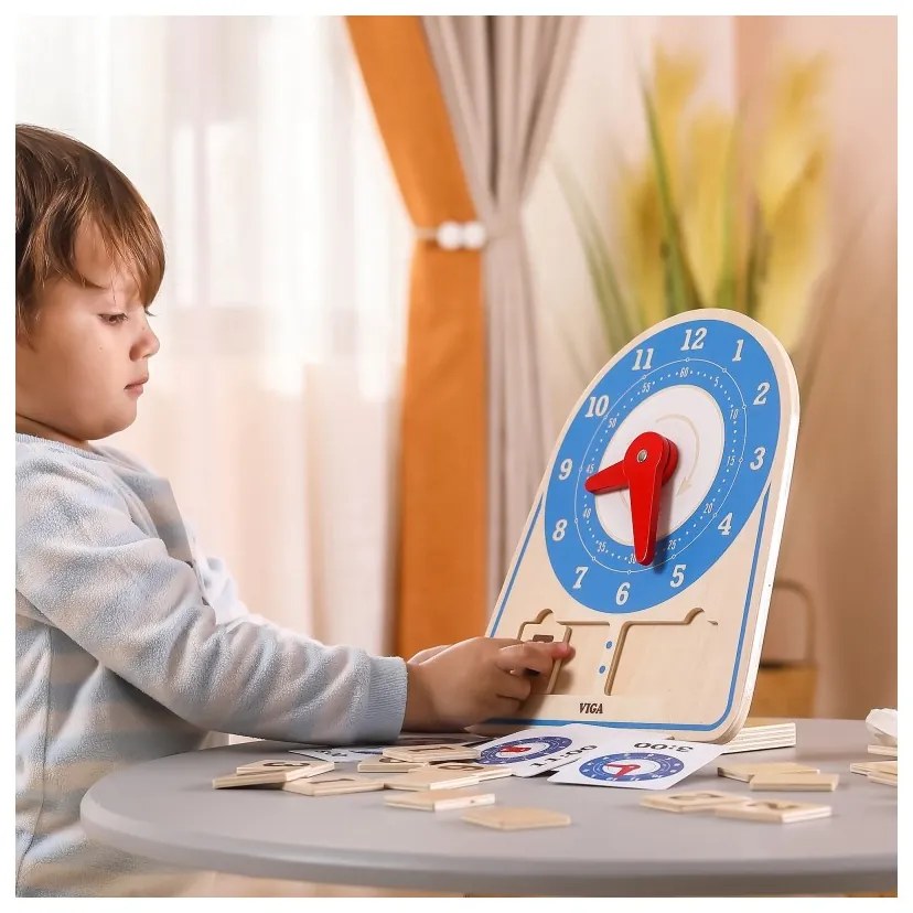 Viga drewniany zegar nauka zegara czasu montessori