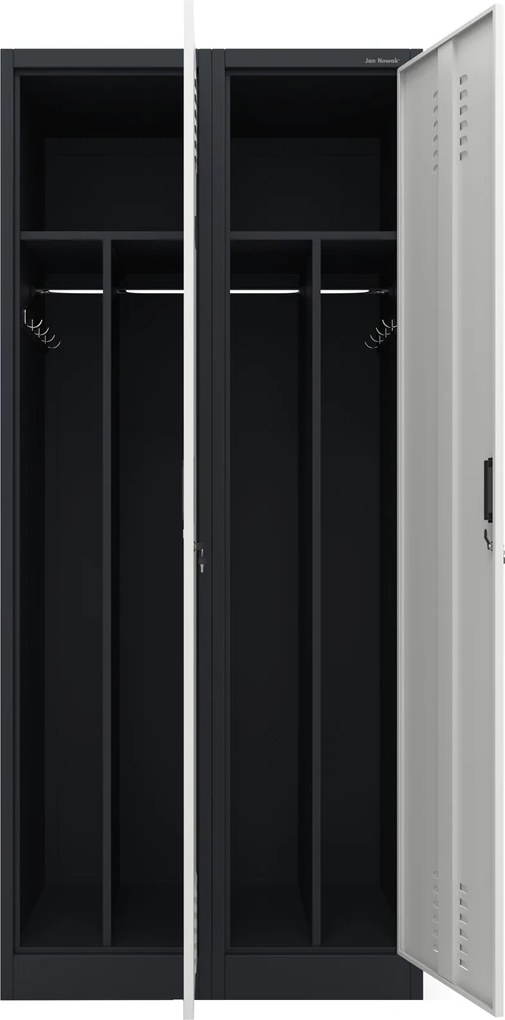 Szafa socjalna czterokomorowa Kacper 80x50x180 cm antracyt/biały