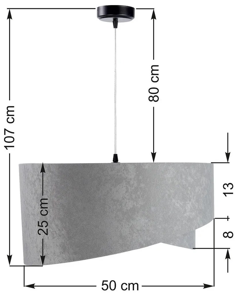 Szaro-srebrna lampa wisząca asymetryczna - EX974 K5-N27
