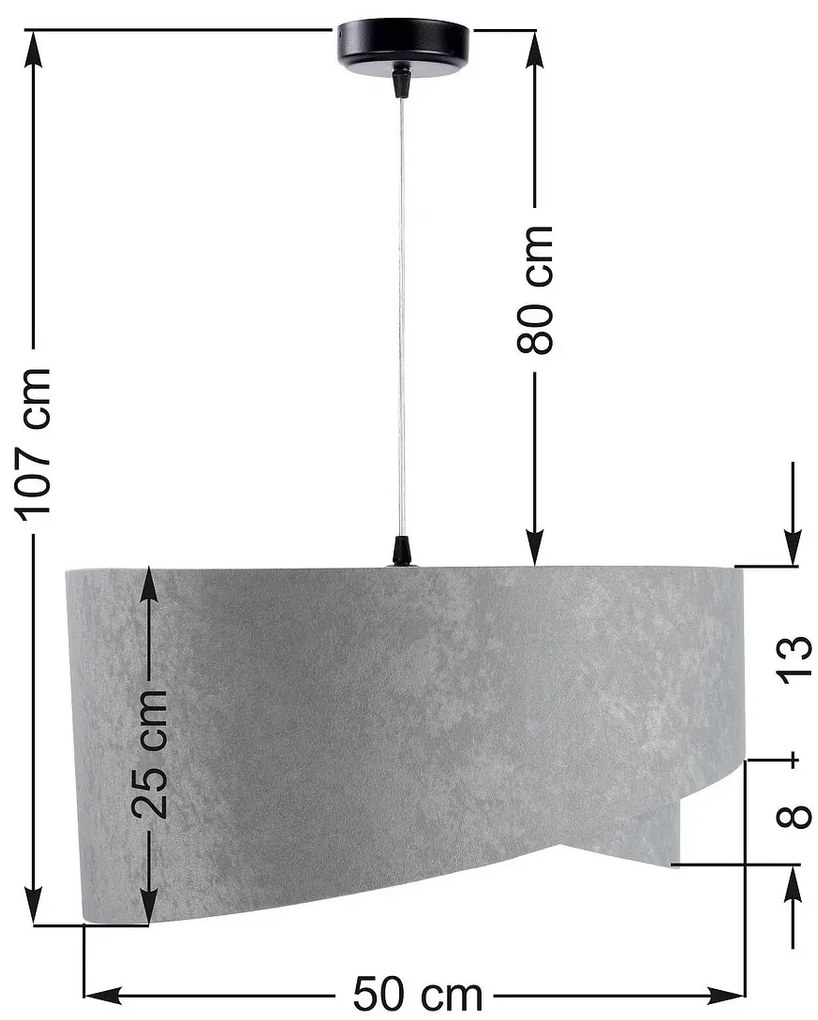 Szaro-srebrna lampa wisząca asymetryczna - EX974-Tamo