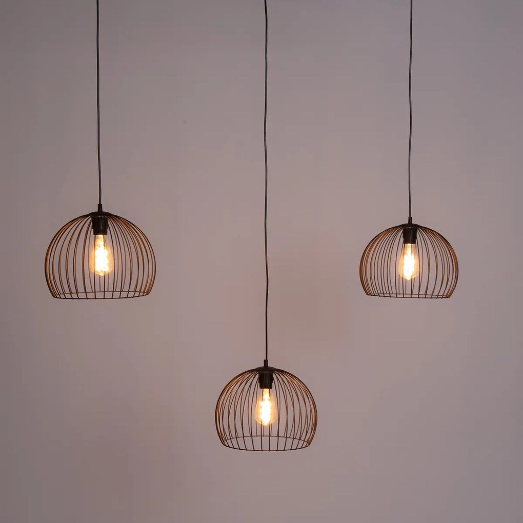 Nowoczesna lampa wisząca czarna 3-światłowa - Koopa