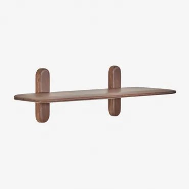 Półka Ścienna Z Drewna Veleta Ciemny Akacjowy Brąz & ↔︎ 80 Cm & 1 Półka - Sklum