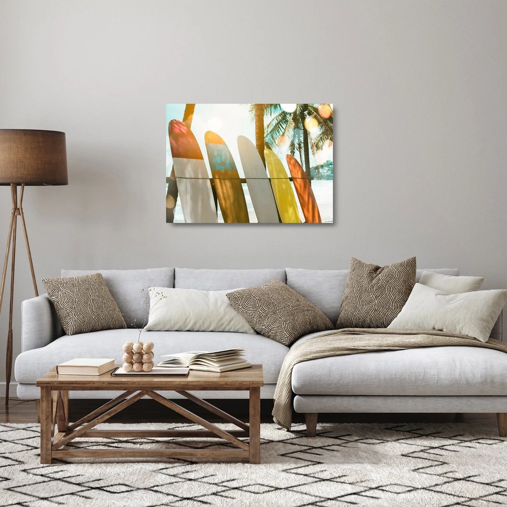 Obraz na szkle - Deski surfingowe (70x50 cm)