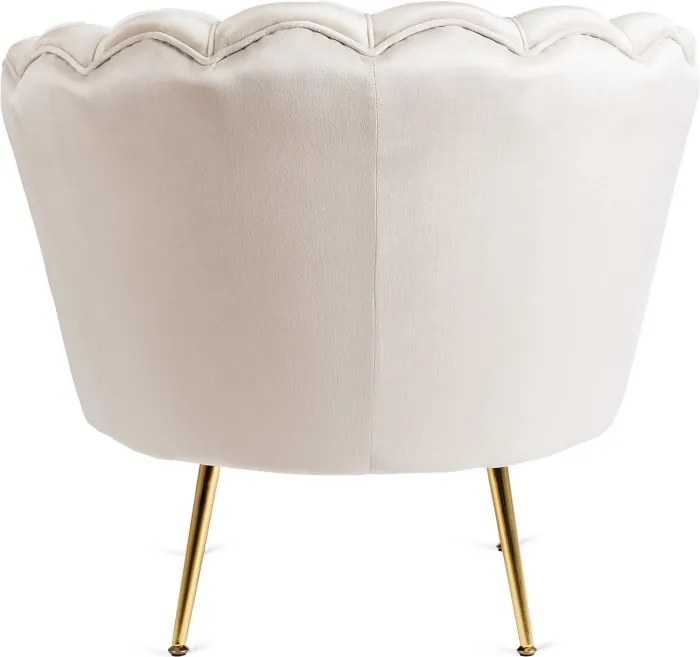 Fotel Wypoczynkowy do Salonu ANGEL Kremowy Muszelka Welurowy Nowoczesny