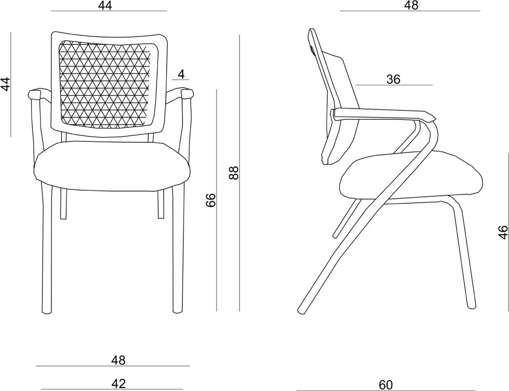 Krzesło konferencyjne z oparciem z siatki Roby