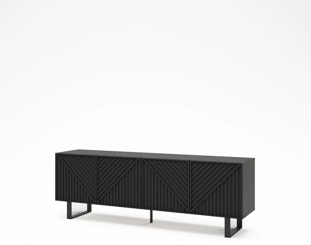 Czarna szafka pod TV 161x55x35 cm Peta – Marckeric