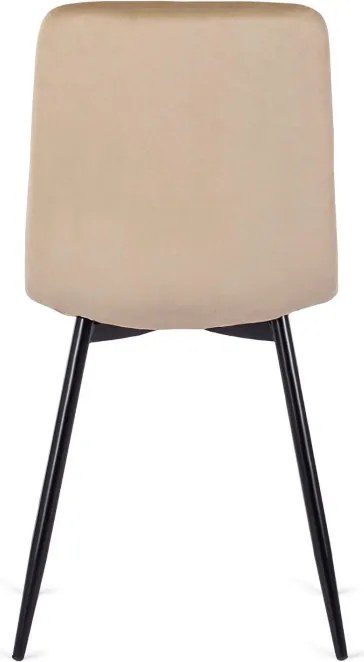 Krzesło Tapicerowane do Jadalni IBIS Beżowe Welurowe Nowoczesne Loft