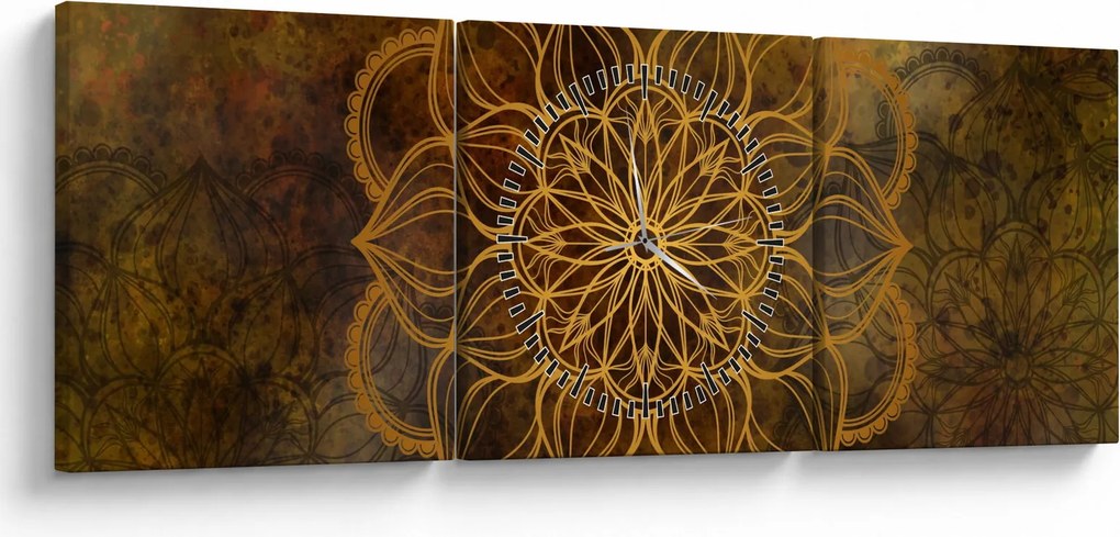 Obraz - Mandala radości (z zegarem) (90x30 cm)