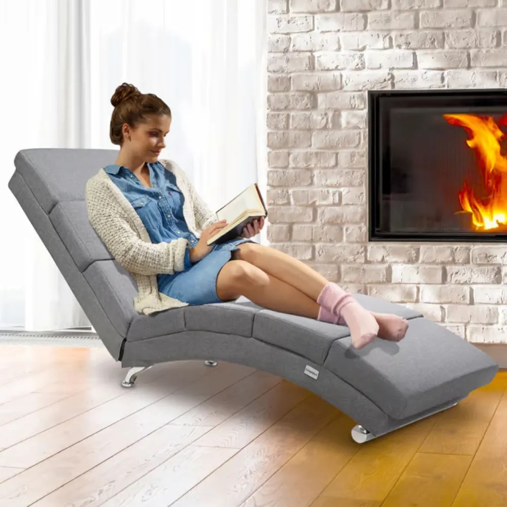 Leżanka LONDON, 186×55×89cm, szara Casaria