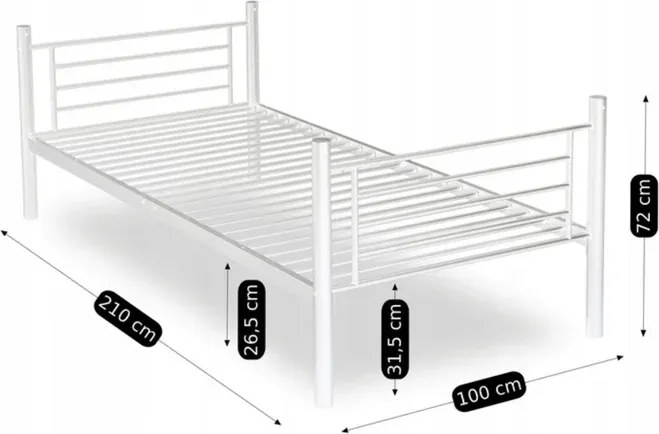 Łóżko Piętrowe Dla Dzieci 90x200 cm RODEZ Metalowe Białe
