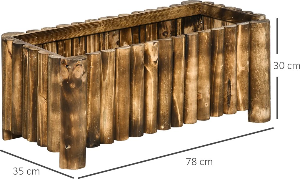 Outsunny drewniana skrzynka na rośliny 120x40x40cm jodła podwyższona grządka na zioła i warzywa | Aosom PL