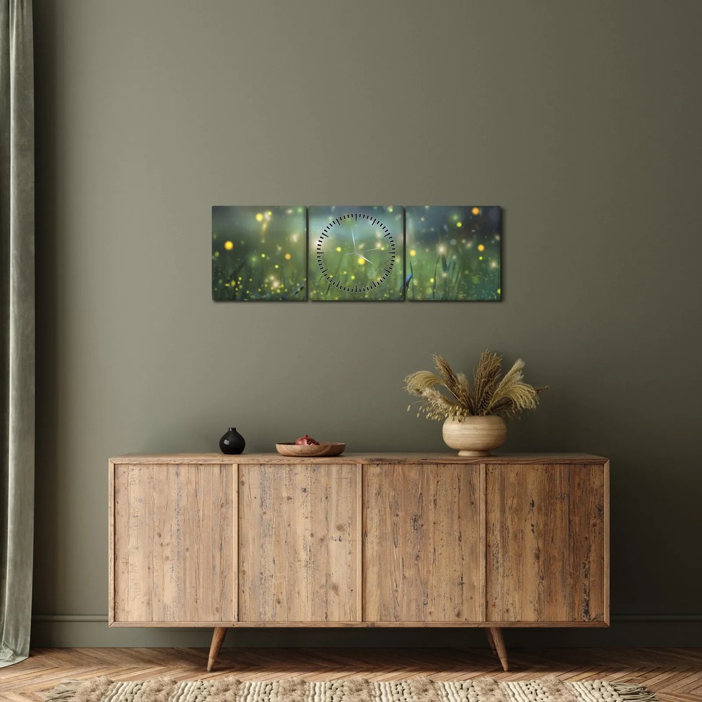 Obraz - Magiczna noc (z zegarem) (90x30 cm)