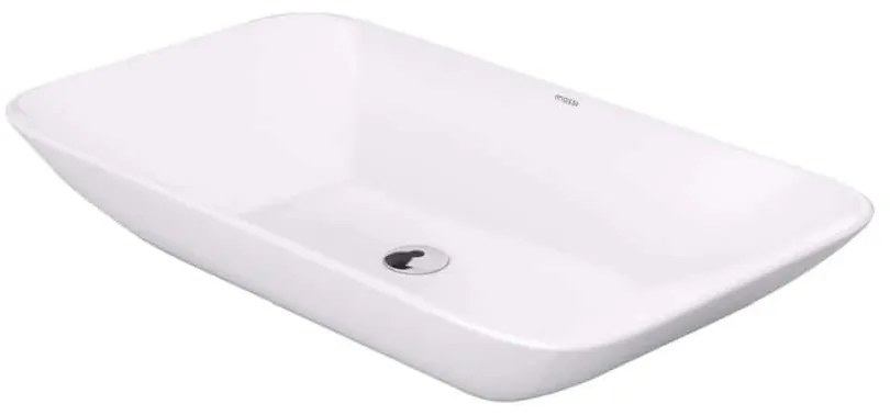Umywalka ceramiczna nablatowa prostokątna biała 70 x 39 cm SHALL