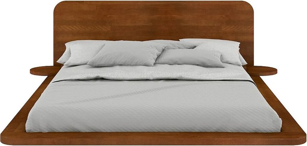 Łóżko lewitujące bukowe JAPANDIC / 180x200, kolor orzech