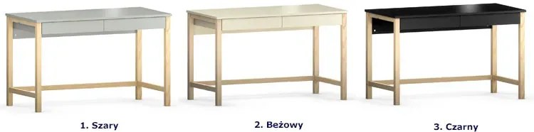 Beżowe biurko z dwiema szufladami - Mioxis 3X 50x100