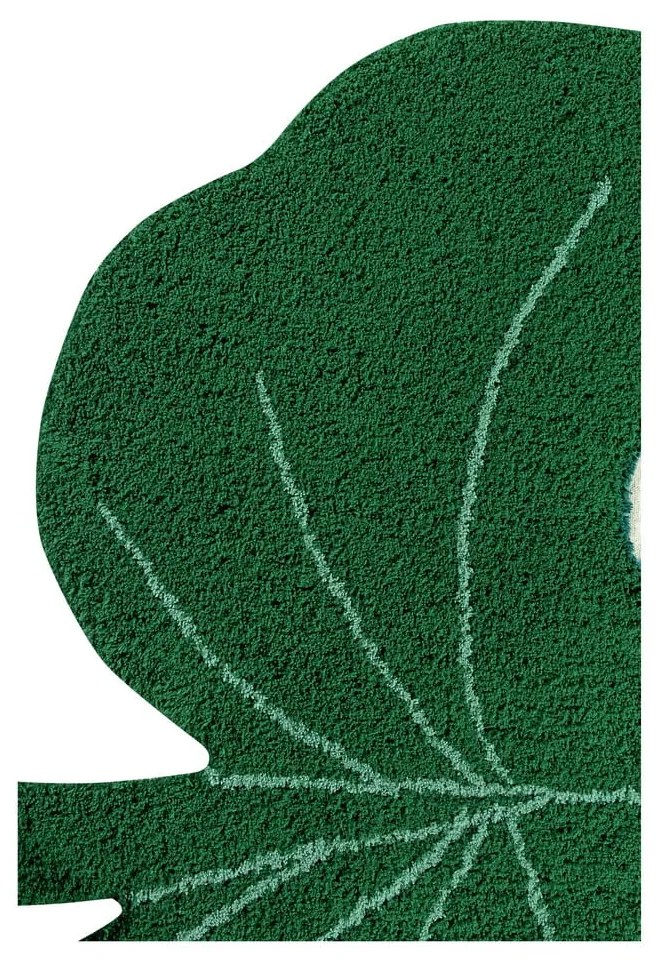 Ciemnozielony bawełniany dywan dziecięcy tkany ręcznie odpowiedni do prania 120x180 cm Monstera Leaf – Lorena Canals