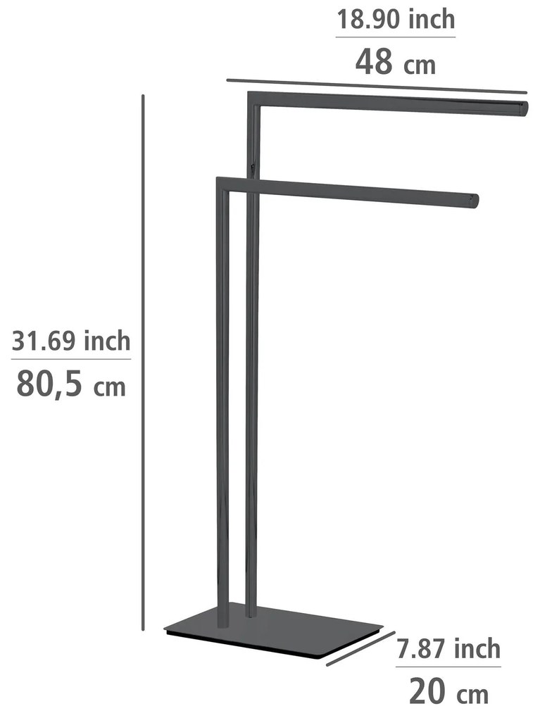 Metalowy wieszak na ręczniki RECCO, dwuramienny