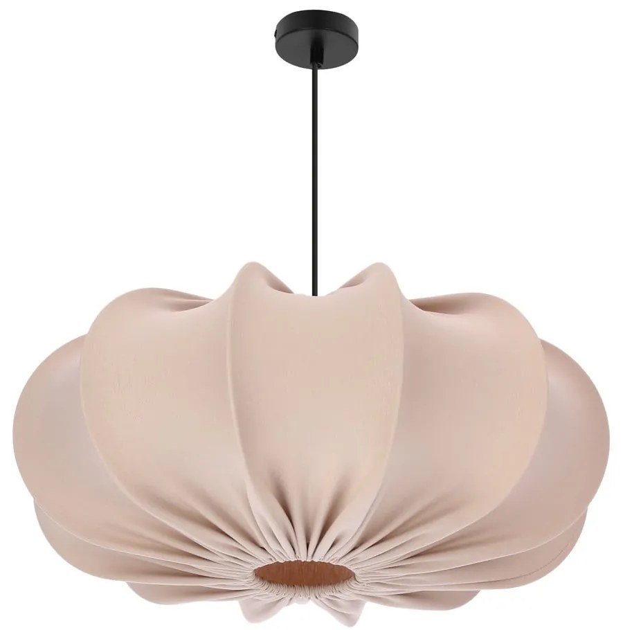 Beżowa lampa wisząca z tekstylnym kloszem ø 52 cm Cafee – Candellux Lighting