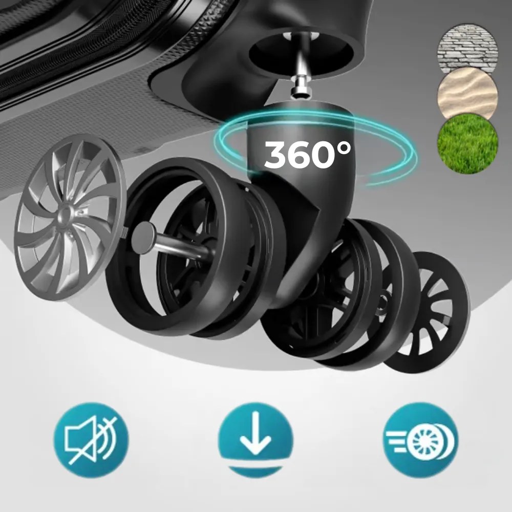 Zestaw walizek skorupowych AERO, 4-częściowy, ABS, czarny Monzana