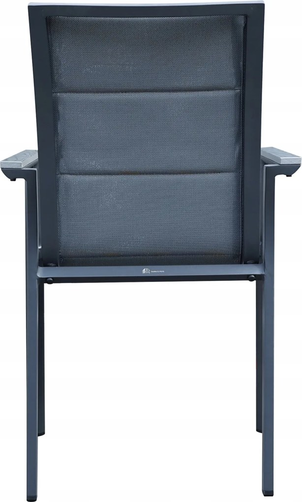 Krzesło Ogrodowe Grafit 56x65x88 cm Szara Szybkoschnąca Tkanina Nowoczesny