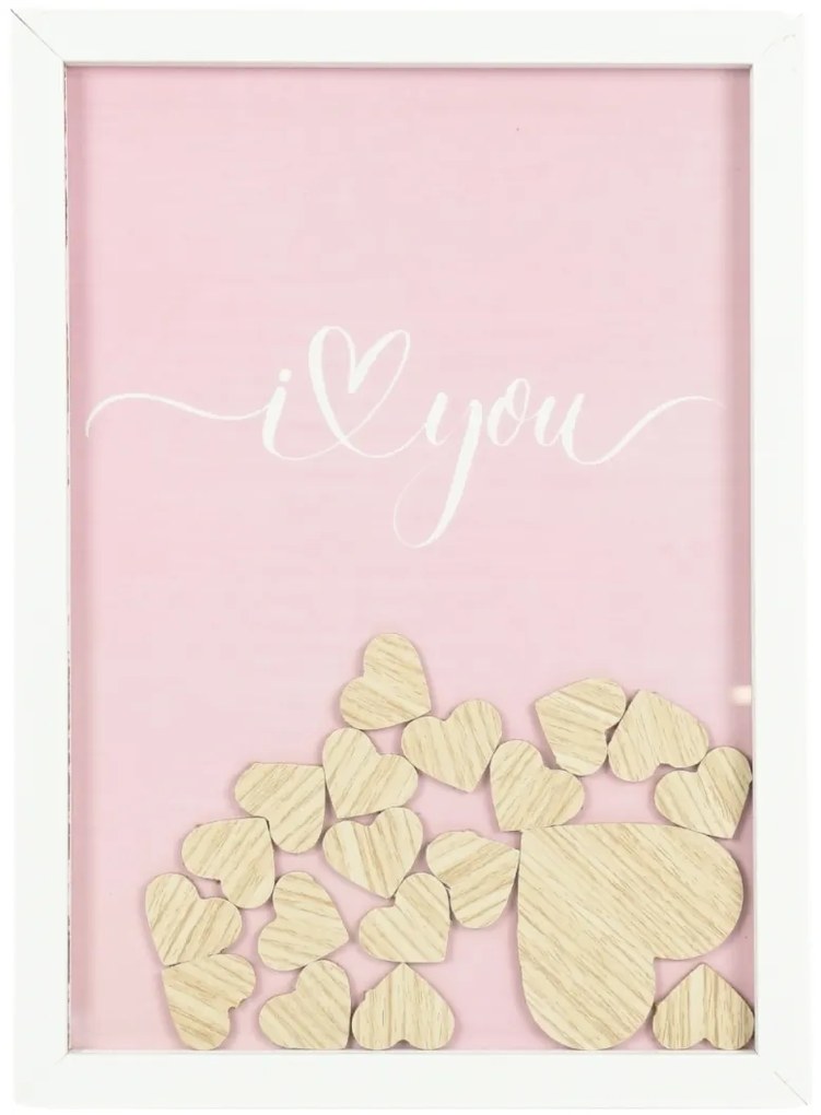 Drewniana ramka na zdjęcie HEARTS 21x29,7 cm