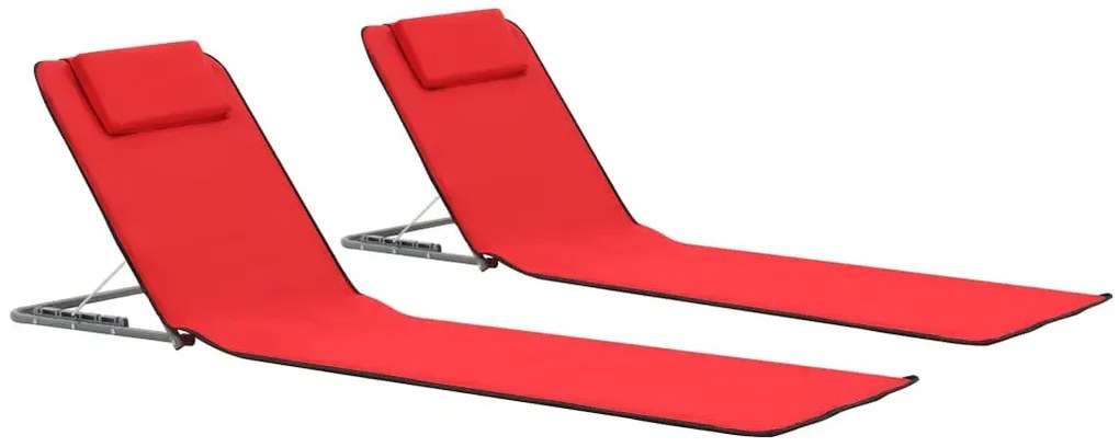 Składane czerwone maty plażowe G1-E31