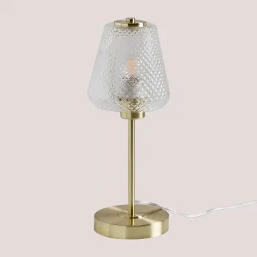 Lampa Stołowa Taylor Z Żelaza I Szkła Złoto - Sklum