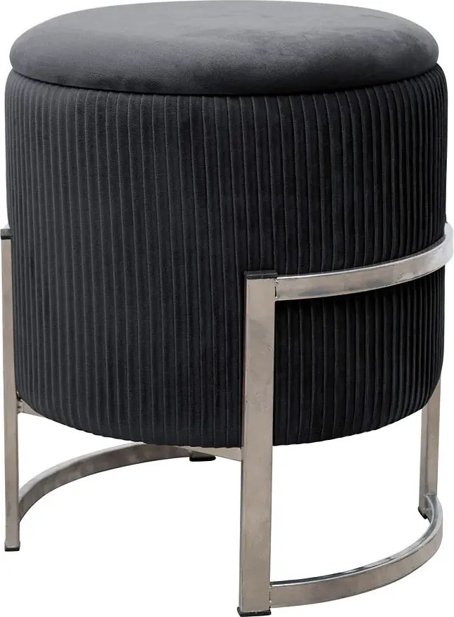 Czarna pufa na nóżkach w stylu glamour Z2-B57
