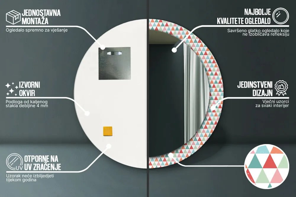 Geometryczny wzór Lustro dekoracyjne okrągłe