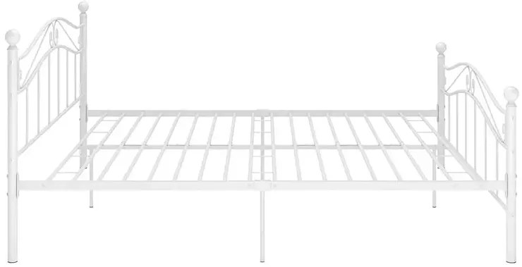 Białe metalowe łóżko z zagłówkiem 160x200 cm S0-G66