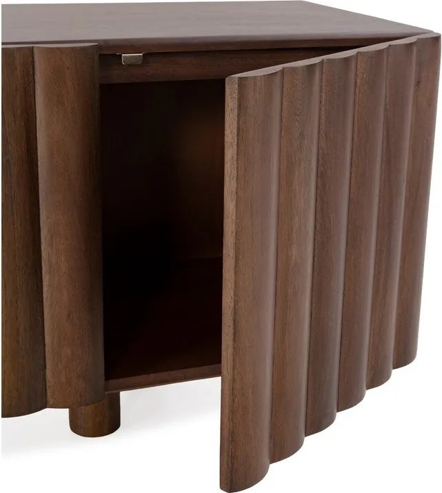 Brązowa szafka pod TV z litego drewna mango 160x55x40 cm Tamira – MOME