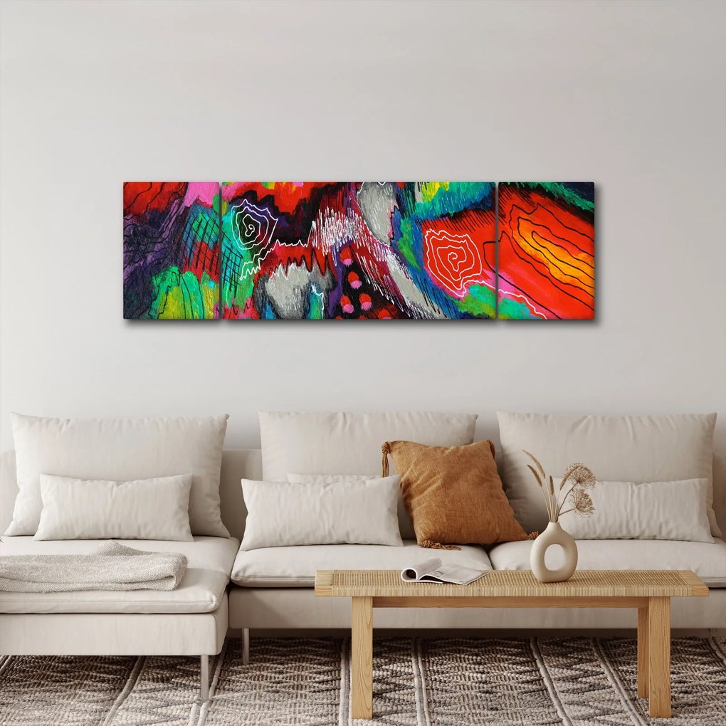 Abstrakcyjny obraz - kolory (170x50 cm)