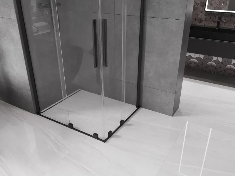 Mexen Velar Duo kabina prysznicowa rozsuwana 100 x 90 cm, transparent, czarna - 871-100-090-02-70