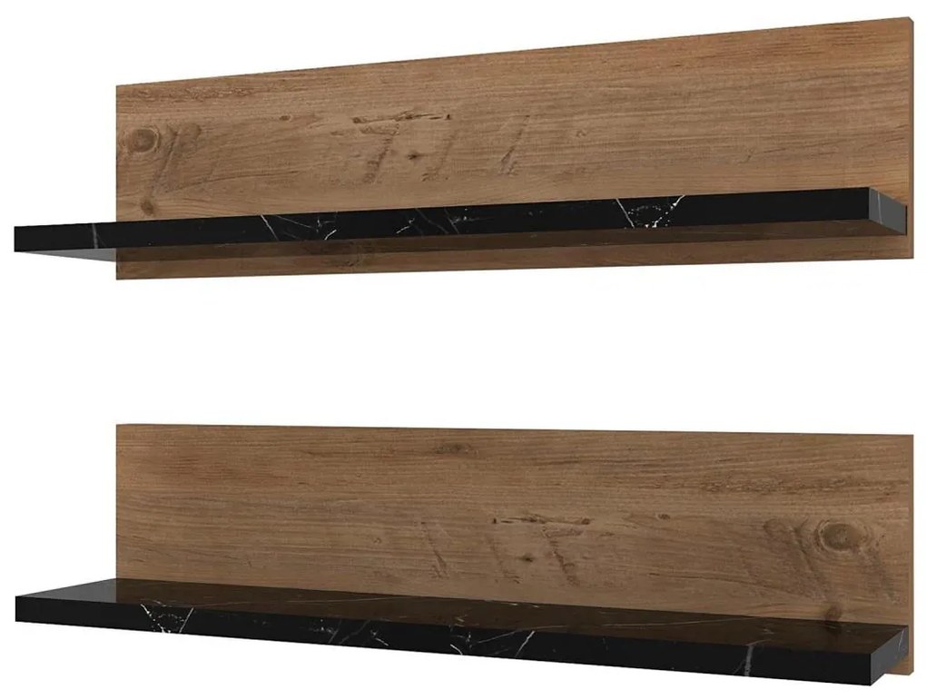Zestaw 2x półek SHELFIE, sosna/czarny