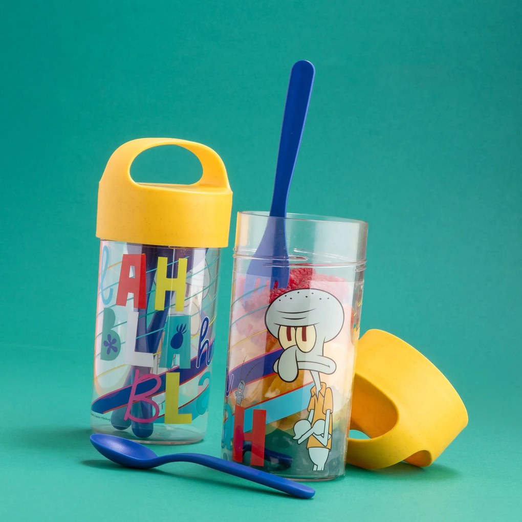 Pojemnik/bidon 500 ml ze sztućcami Buddy Snack SpongeBob, KOZIOL