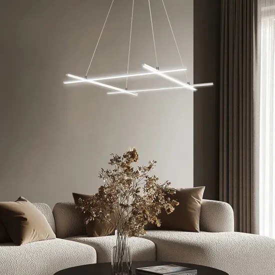 Srebrna nowoczesna lampa wisząca na linkach - M121-Andi