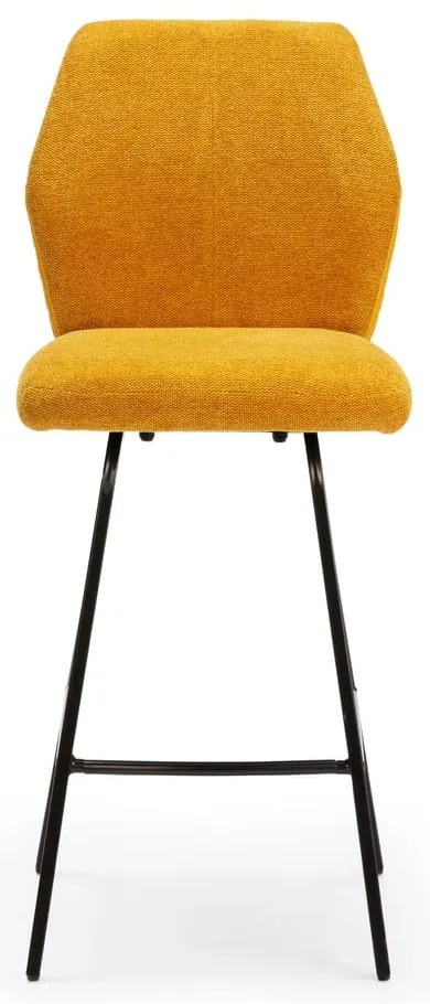 Musztardowe hokery zestaw 4 szt. 65 cm Bei – Marckeric