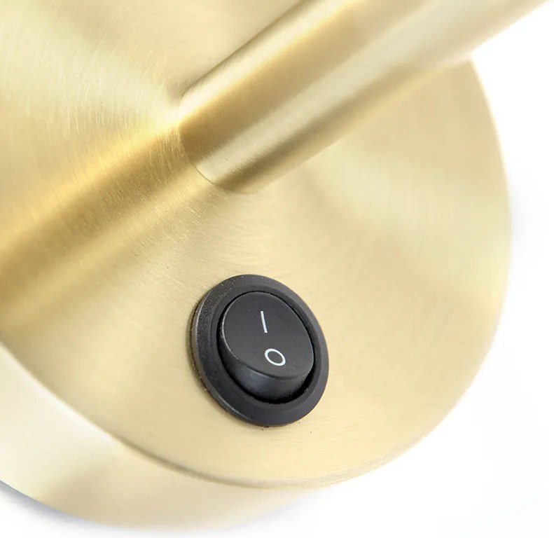 Klasyczna lampa ścienna złota z czarnym aksamitnym kloszem - Combi