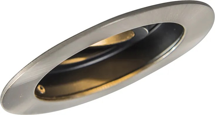 Inteligentny, nowoczesny reflektor wpuszczany stalowy z czarnym, z WiFi GU10 - Rondoo