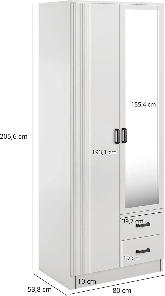 Szafa uchylna z lustrem biały + kaszmir R1-W87
