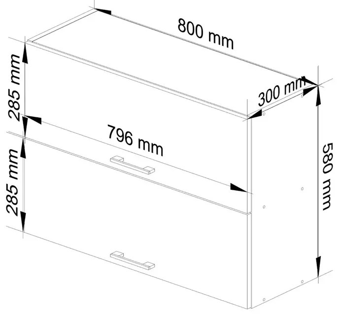 Biała górna szafka kuchenna z podwójnym frontem 80 cm Azalia 2X