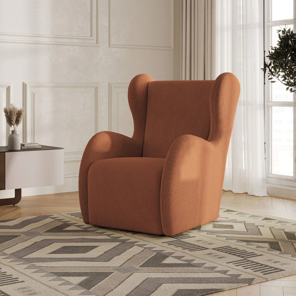 Fotel MASTI do Salonu WYGODNY, Styl Minimalistyczny Kremowy - Miedziany - QUELLE 54