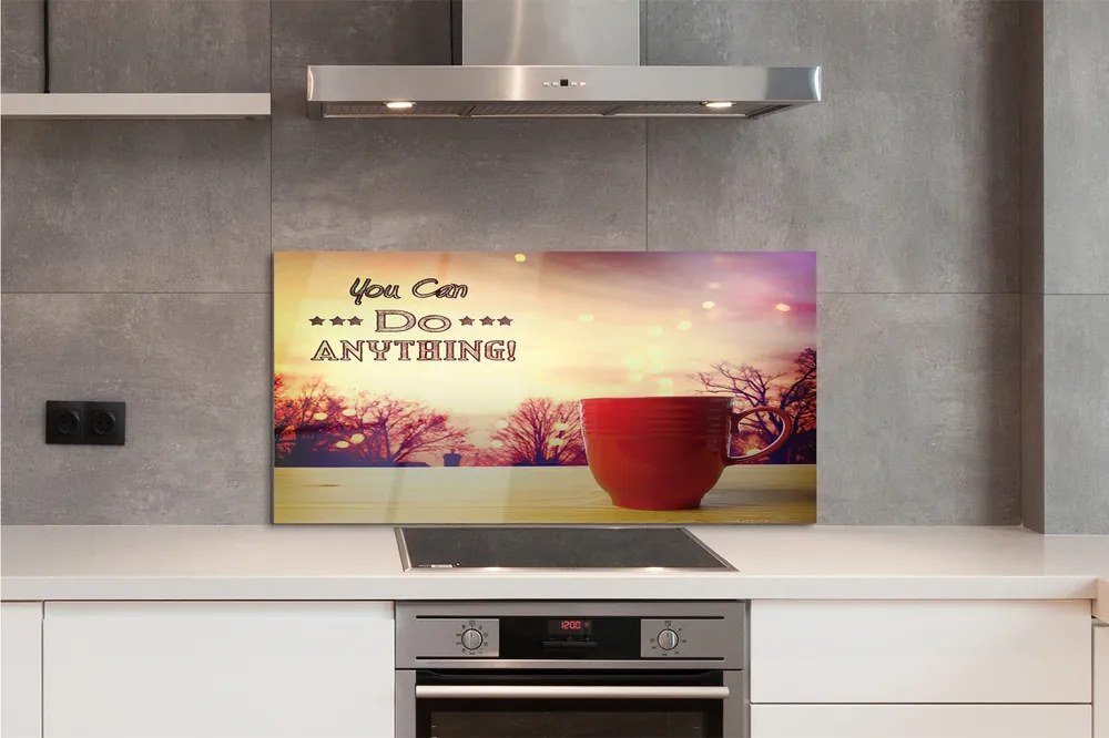 Szklany Panel Napis na Jesiennym Kubku