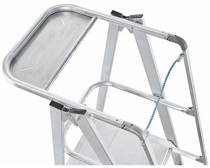 Zarges Składana aluminiowa drabina platformowa - 7 stopni, 1,8 m